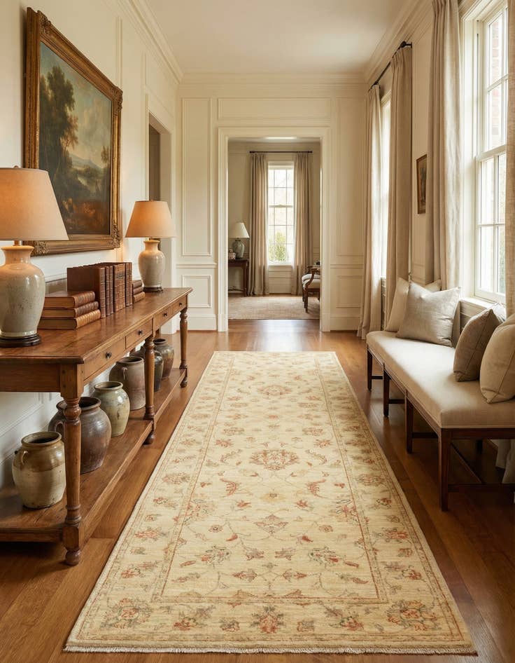 Detail image of 3' x 9' 10  Hand Knotted Peshawar Ziegler Runner Rug