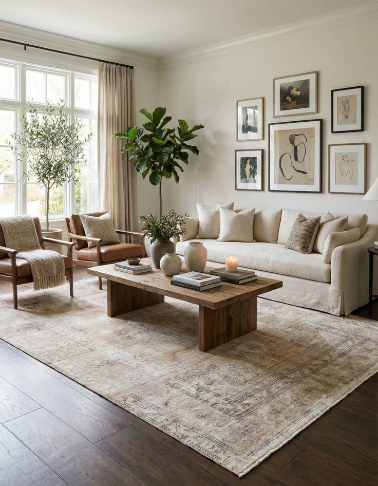 Detail image of 6' 5 x 9' 8  Hand Knotted Ultra Vintage Persian Wool Rug