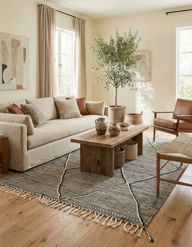 Detail image of 5' 2 x 8' 10  Hand Knotted Moroccan Wool Rug