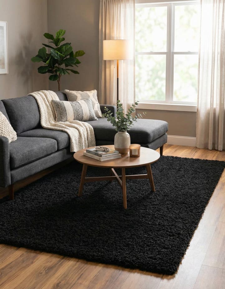 6' x 9' Solid Shag Rug