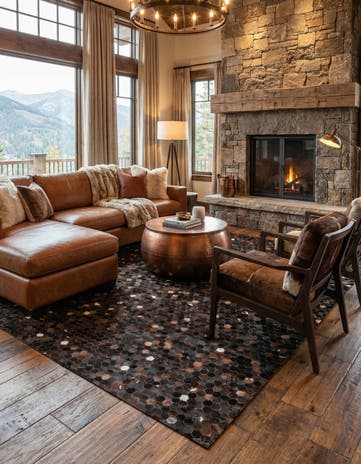 8' x 10' Cowhide Stocks Rug