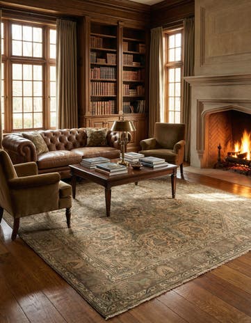 6' 7 x 9' 7 Hand Knotted Kashmar Persian Wool Rug