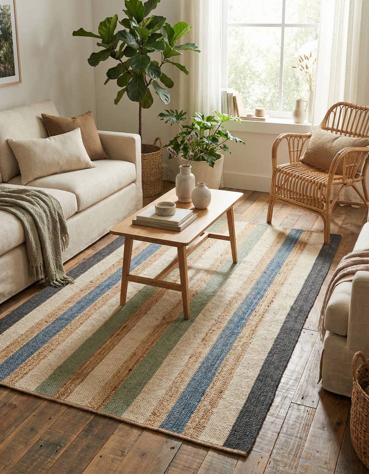 Detail image of 4' x 5' 8  Hand Woven Kala Handwoven Jute Rug