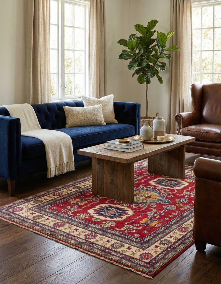 Detail image of 5' x 6' 8  Hand Knotted Kazak Rug