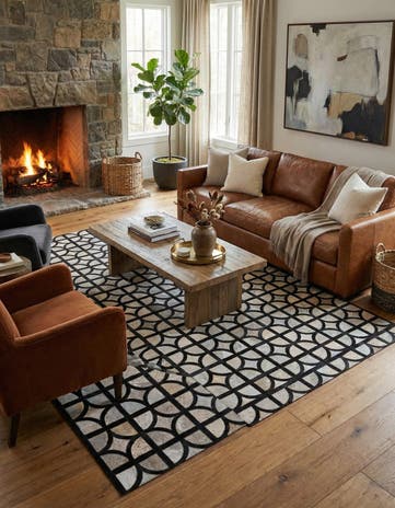5' 3 x 7' 8 Cowhide Rug