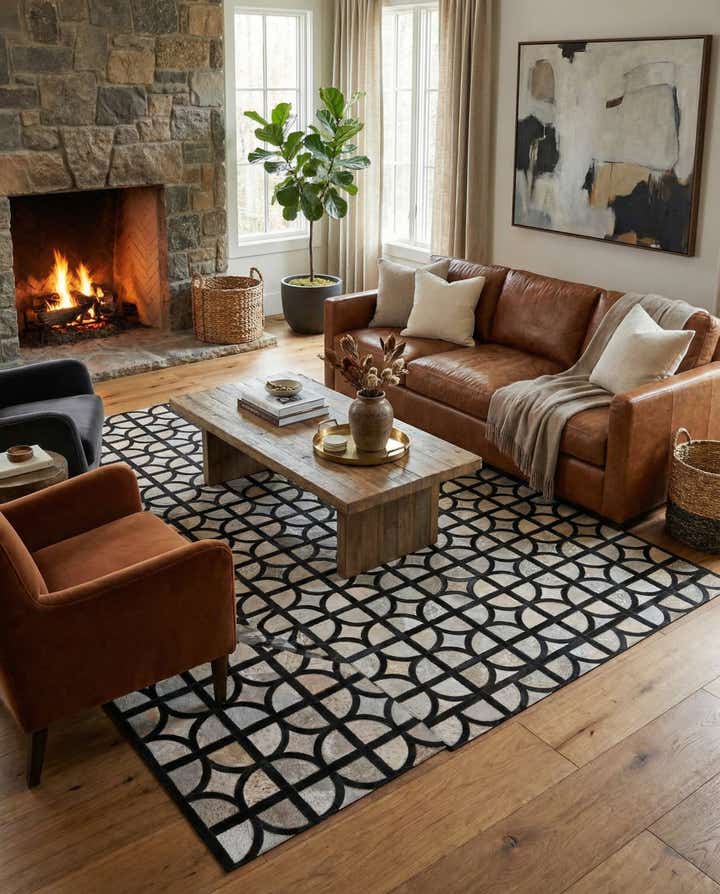 5' 3 x 7' 8 Cowhide Rug