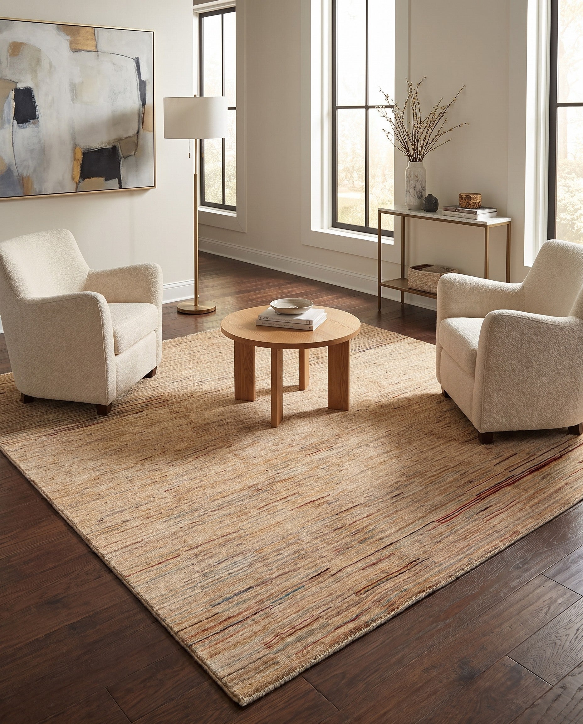6' 2 x 6' 3 Hand Knotted Modern Ziegler Wool Square Rug
