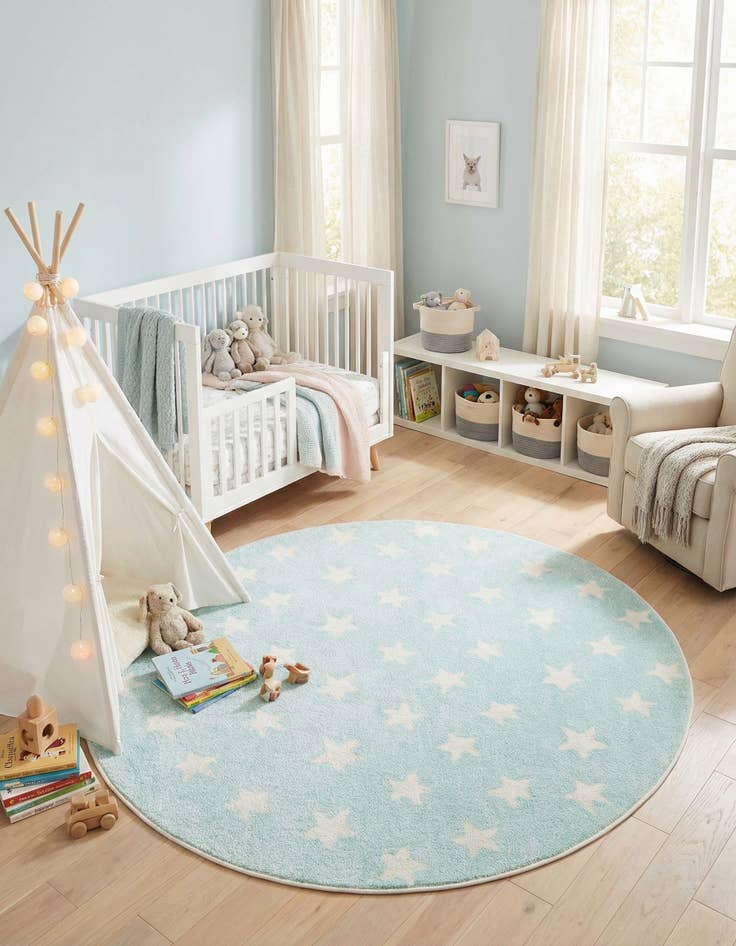 Detail image of 5' x 5' Whimsy Kids Round Rug