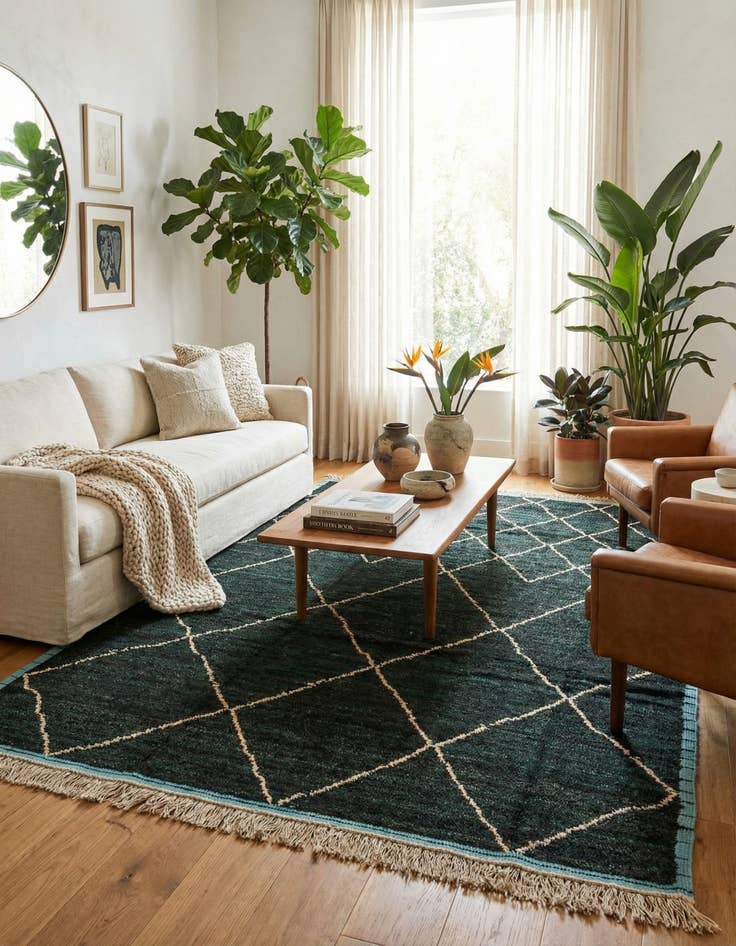 Detail image of 7' 8 x 10' 2  Hand Knotted Moroccan Wool Rug