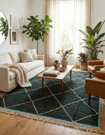 7' 8 x 10' 2 Hand Knotted Moroccan Wool Rug
