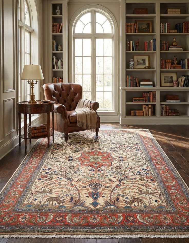 Detail image of 6' 7 x 9' 5 Tabriz Wool Rug