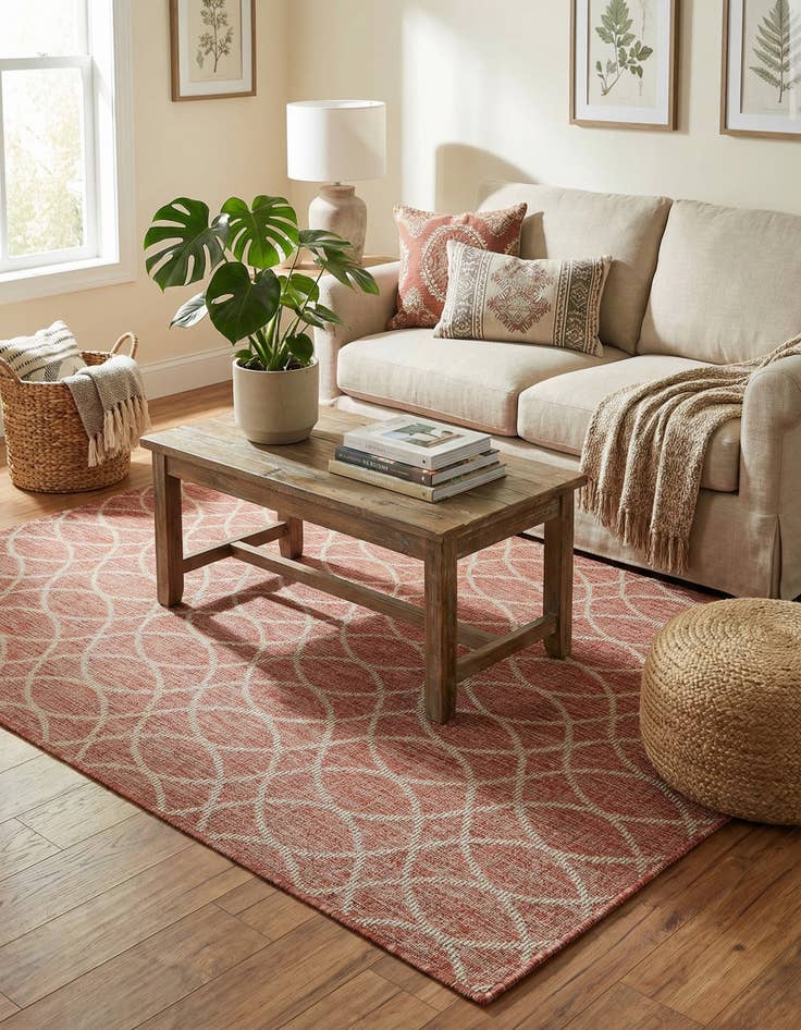 Detail image of 4' x 6'  Washable Trellis Indoor / Outdoor Rug