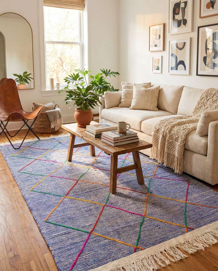 4' 8 x 8' Hand Knotted Moroccan Wool Rug