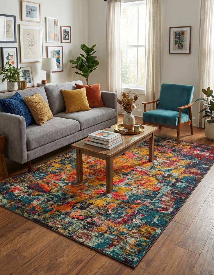 Detail image of  7' x 10'  Washable Hyacinth Rug