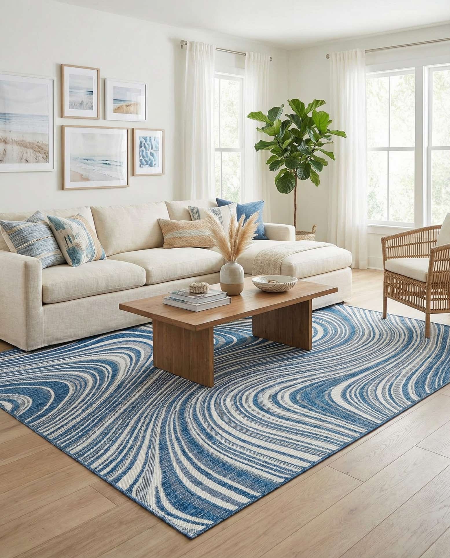 9' x 12' Easy-Clean Modern Indoor / Outdoor Rug