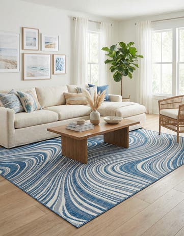 9' x 12' Easy-Clean Modern Indoor / Outdoor Rug