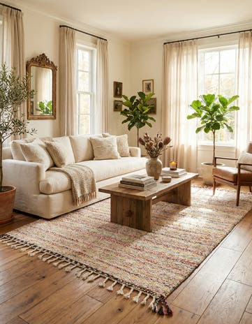 4' 8 x 7' 10 Hand Knotted Moroccan Wool Rug