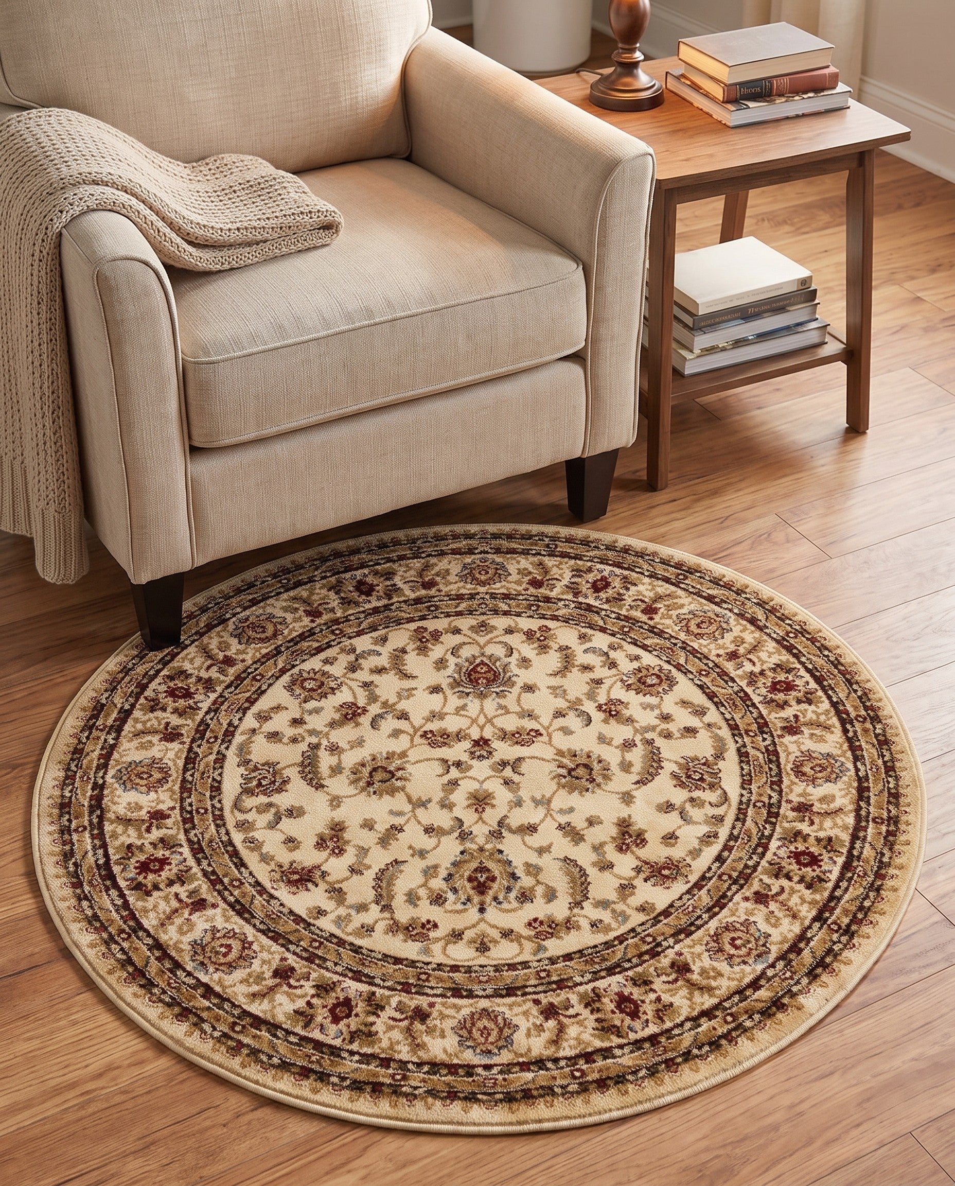 3' x 3' Classic Agra Round Rug