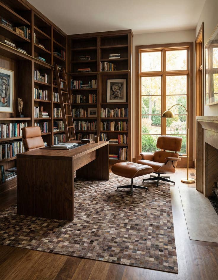 Detail image of 5' x 7' 10 Cowhide Leather Rug