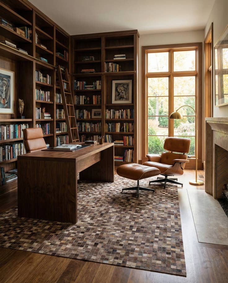 Detail image of 5' x 7' 10 Cowhide Leather Rug
