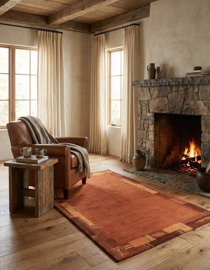 Detail image of 2' 4 x 4' 6  Hand Knotted Nepal Wool Rug