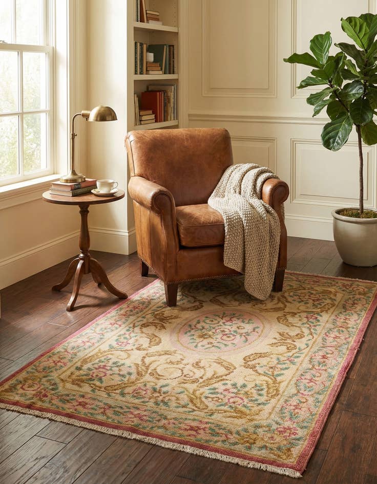 Detail image of  3' 2 x 5'  Hand Knotted Antique Finish Wool Rug