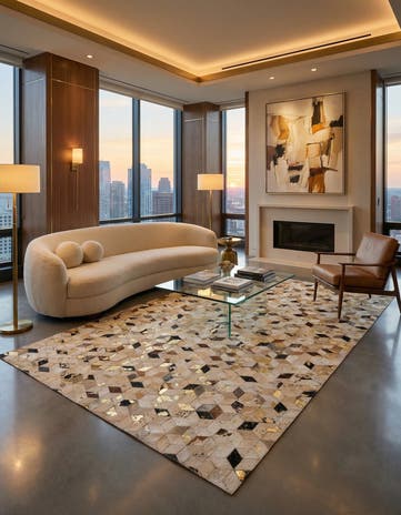 5' 3 x 8' Cowhide - Patchwork Rug