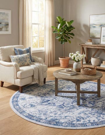 5' 3 x 5' 3 Washable Renaissance Round Rug
