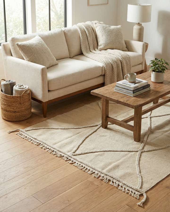 3' 5 x 5' Hand Knotted Moroccan Wool Rug