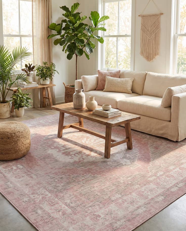 Detail image of 10' x 10' Easy-Clean Traditional Indoor / Outdoor Square Rug