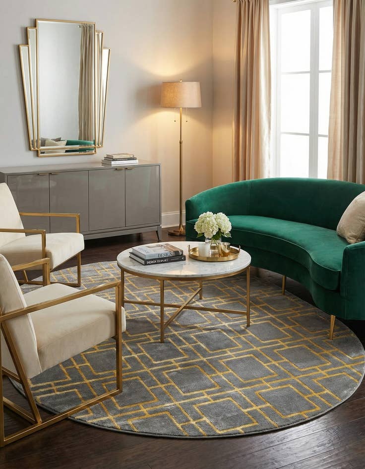 Detail image of  7' 10 x 10'  Marilyn Monroe™ Glam Deco Oval Rug