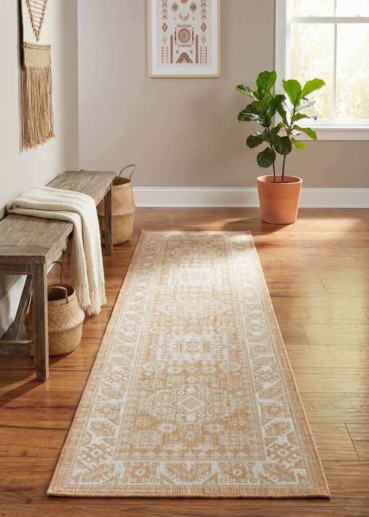 2' x 8' Easy-Clean Aztec Indoor / Outdoor Runner Rug