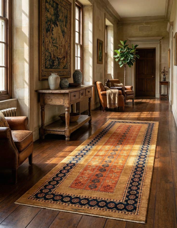 Detail image of 2' 8 x 6' 10 Luribaft Wool Runner Rug