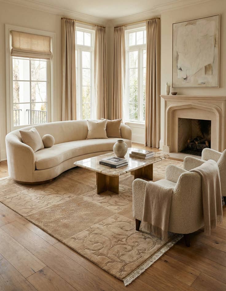 Detail image of  5' x 6' 9  Hand Knotted Darya Wool Rug