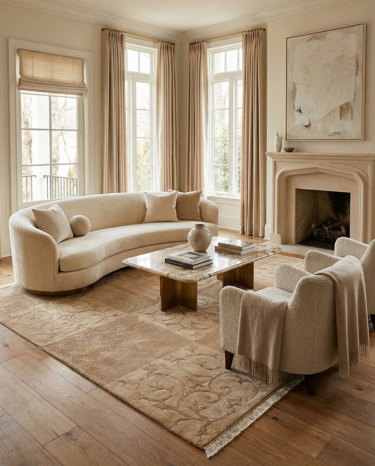 5' x 6' 9 Hand Knotted Darya Wool Rug