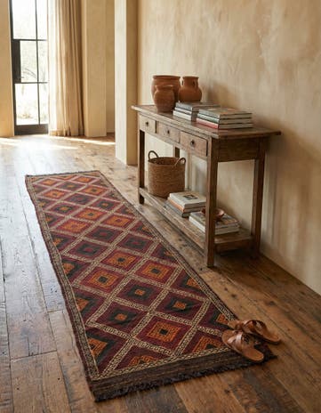 2' 5 x 10' Hand Knotted Kilim Fars Persian Wool Runner Rug