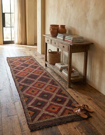2' 5 x 10' Hand Knotted Kilim Fars Persian Wool Runner Rug