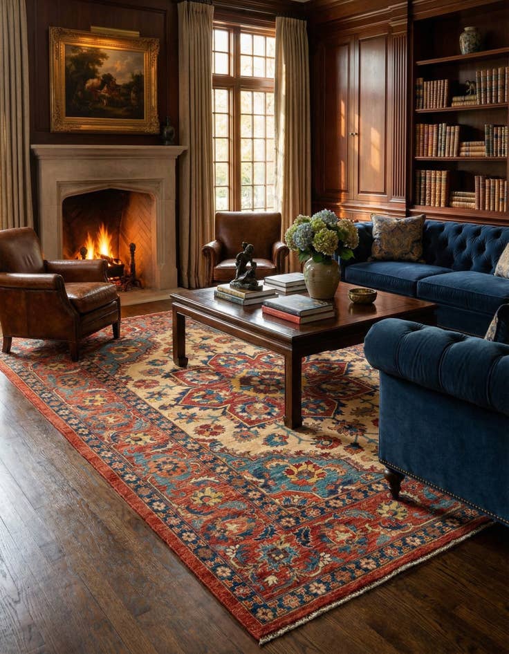 Detail image of 6' 2 x 8' 3 Serapi Wool Rug