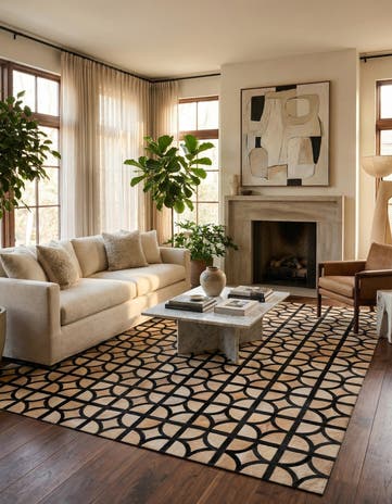5' x 7' 10 Cowhide Leather Rug