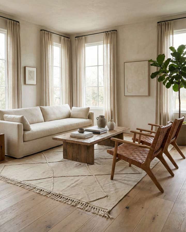 5' 6 x 8' Hand Woven Kilim Modern Wool Rug
