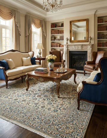 9' 11 x 13' 7 Kashan Wool Rug