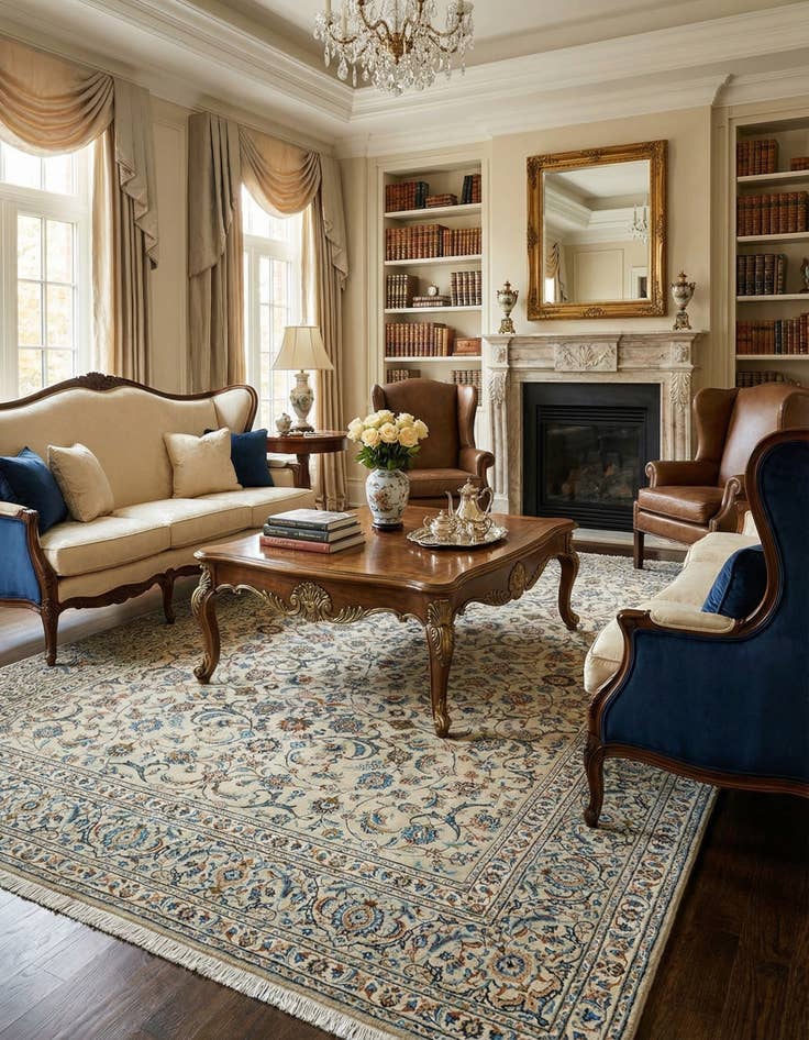 Detail image of 9' 11 x 13' 7 Kashan Wool Rug