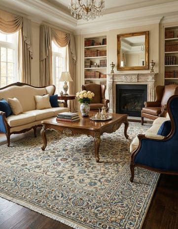9' 11 x 13' 7 Kashan Wool Rug