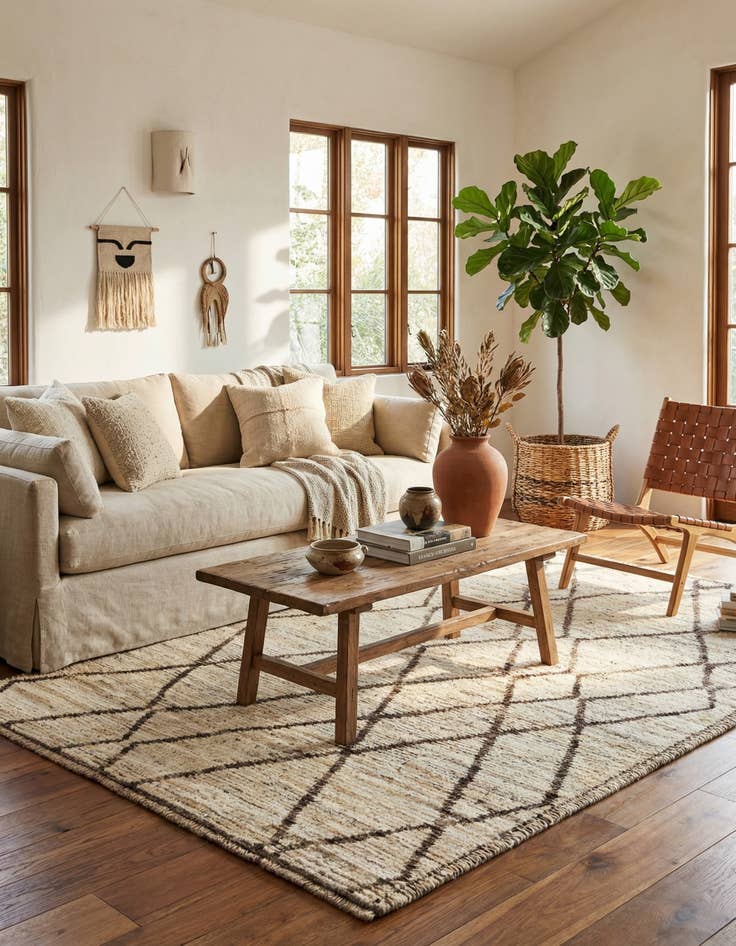 Detail image of 4' 2 x 6' 7  Hand Knotted Moroccan Wool Rug