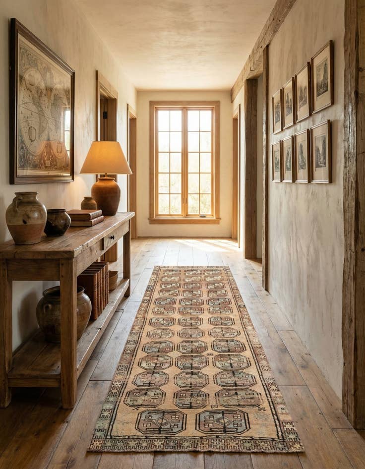 Detail image of 3' 8 x 11' 3 Hamedan Runner Rug