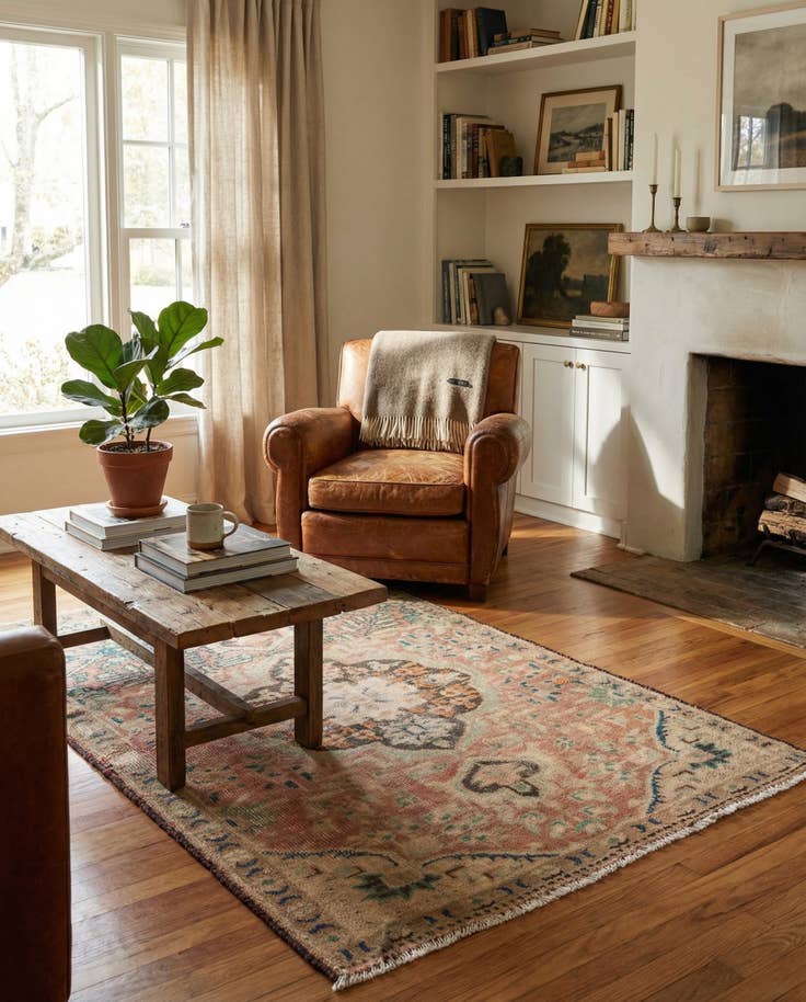 Detail image of 3' 4 x 5' Hand Knotted Ultra Vintage Persian Wool Rug