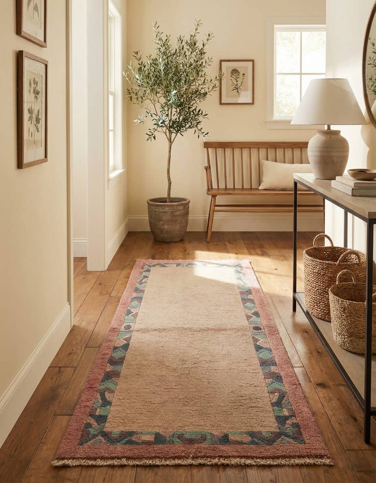 Detail image of  2' 4 x 4' 6  Hand Knotted Nepal Wool Runner Rug