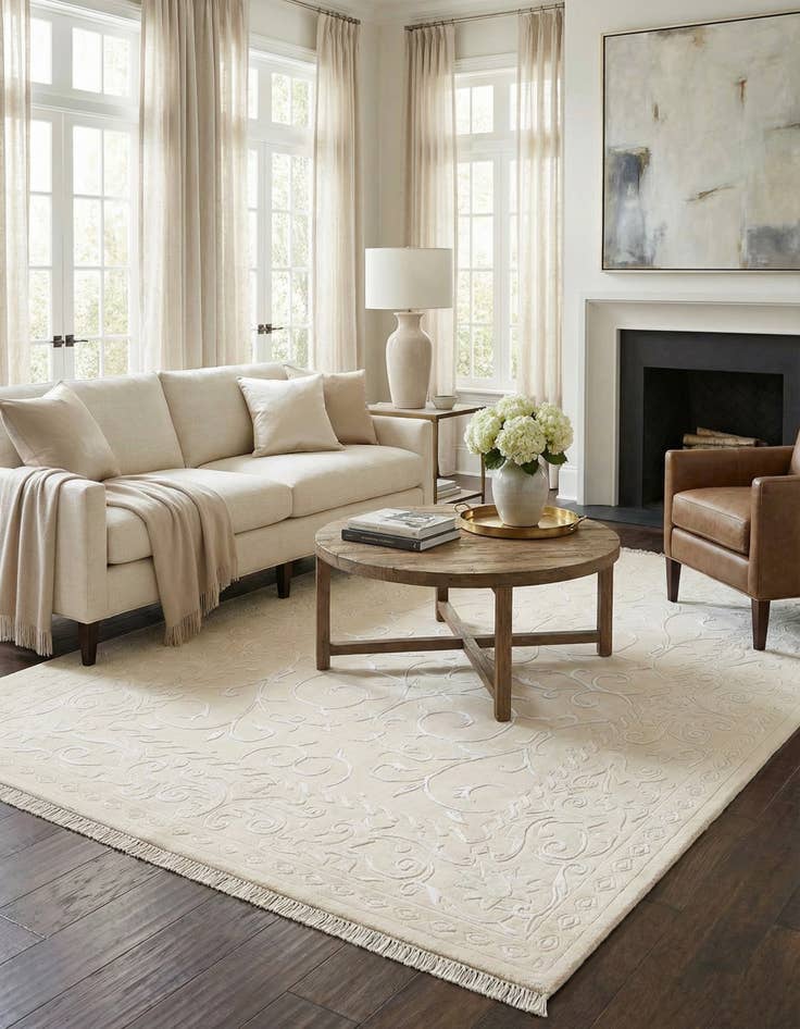 Detail image of 4' 11 x 6' 9  Hand Knotted Darya Wool Rug