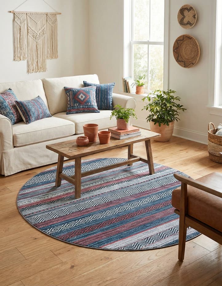 7' 10 x 7' 10 Washable Yara Round Rug