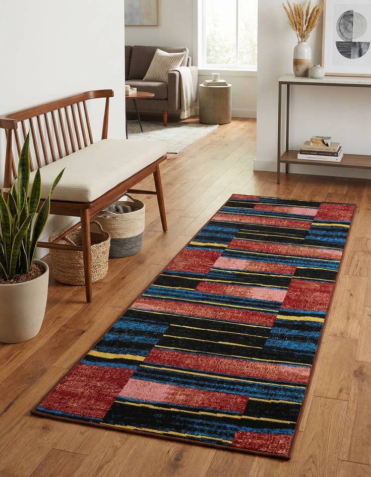 Detail image of 2' x 6' Easy-Clean Modern Indoor / Outdoor Runner Rug
